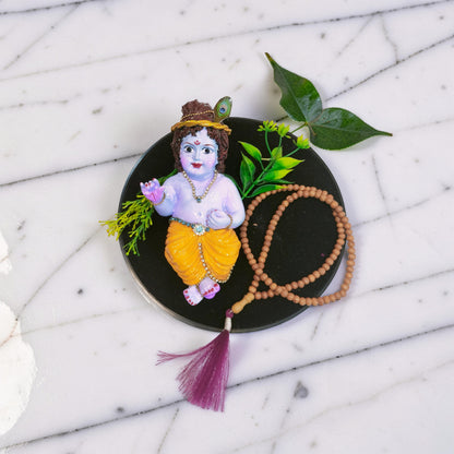LUXANA 6 Inch Cute Bal Krishna Murti for Car Dashboard | UV Protected Waterproof Polyester Idol with Glossy Finish.