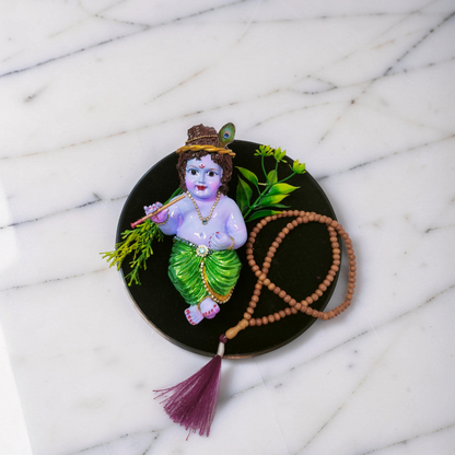 LUXANA 6 Inch Cute Bal Krishna Murti for Car Dashboard | UV Protected Waterproof Polyester Idol with Glossy Finish.